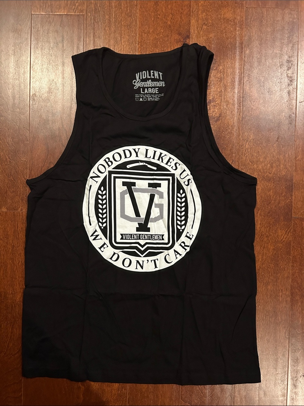Violent Gentlemen Men’s Black Cotton Tank Top, Size XL, New with Tags